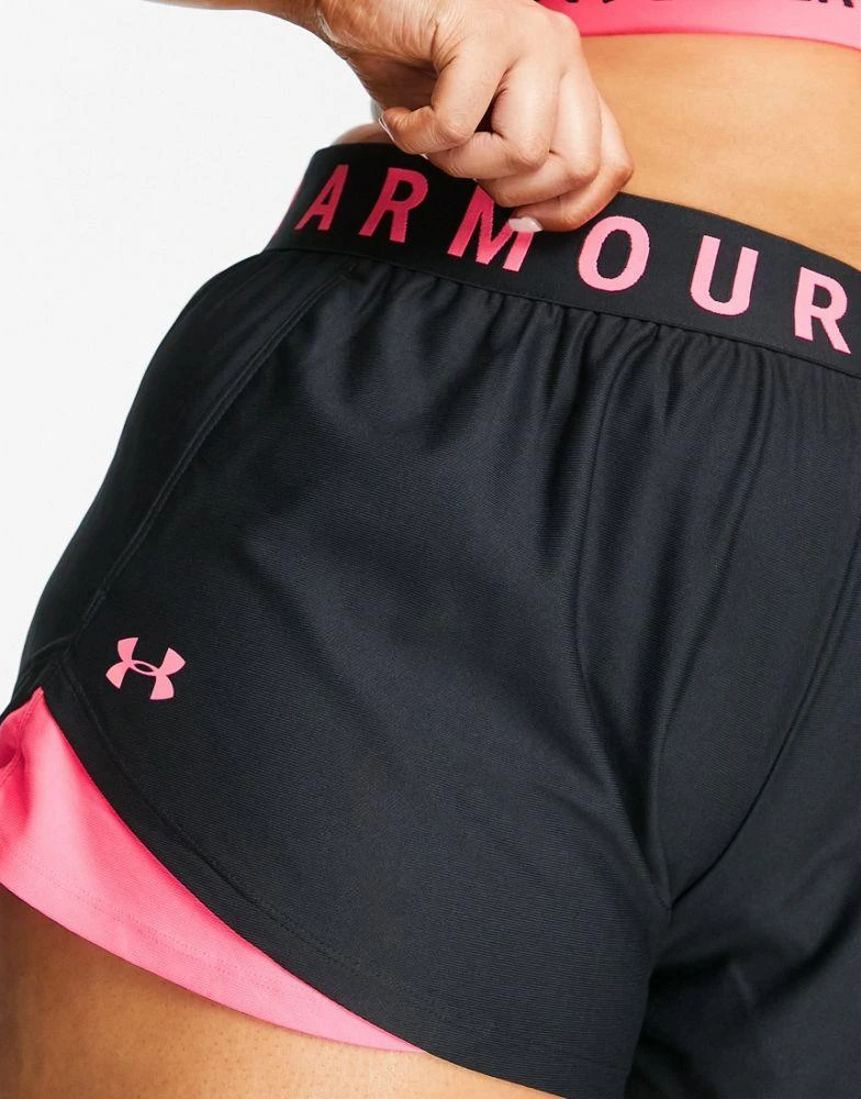 商品Under Armour|Under Armour Training Plus Play Up 3.0 shorts in black and pink,价格¥101,第2张图片详细描述