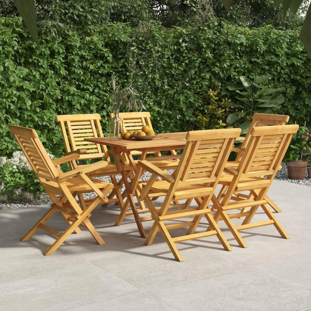 商品vidaXL|Folding Patio Chairs 6 pcs 22"x24.8"x35.4" Solid Wood Teak,价格¥5051,第1张图片