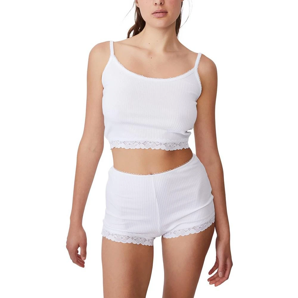 商品Cotton On|Women's Rib Lace Sleep Shorts,价格¥150,第1张图片