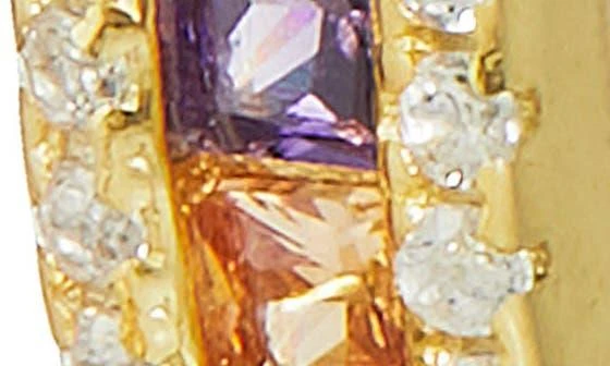 商品Savvy Cie Jewels|18K Gold Plated Sterling Silver Cubic Zirconia Hoop Earrings,价格¥409,第3张图片详细描述