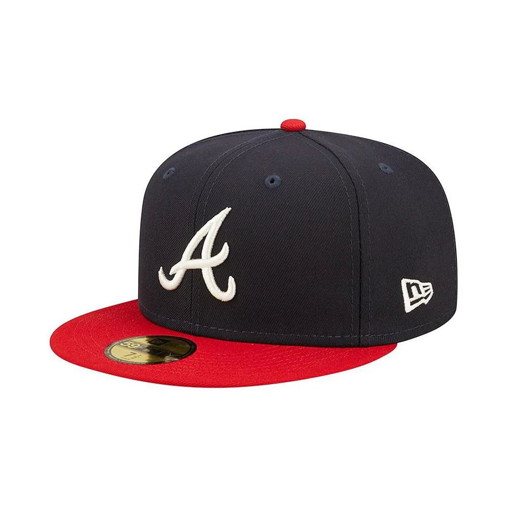 商品New Era|Men's Navy Atlanta Braves Pop Sweatband Undervisor 1995 MLB World Series Cooperstown Collection 59FIFTY Fitted Hat,价格¥278,第4张图片详细描述