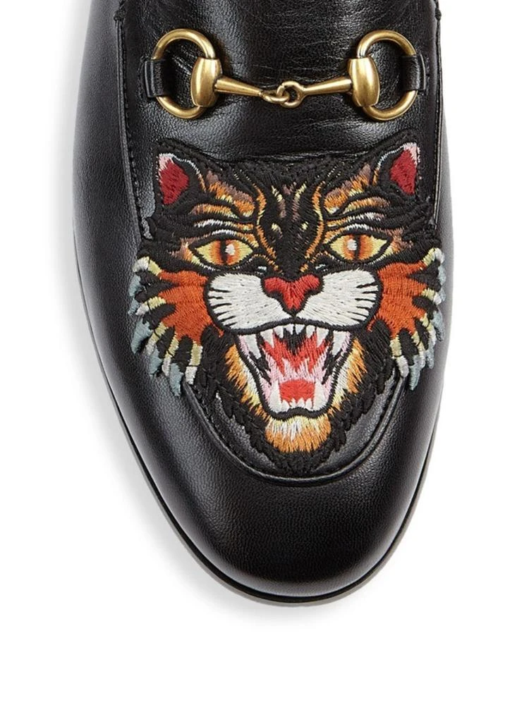 商品Gucci|Gucci - Jordaan Leather Loafers with Angry Cat,价格¥6375,第3张图片详细描述