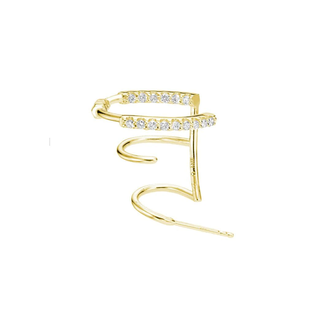 商品AME|Âme Totem 18K Yellow Gold, Lab-Grown Diamond 0.36ct. tw. Multi Hoop Earring (Right),价格¥8694,第1张图片