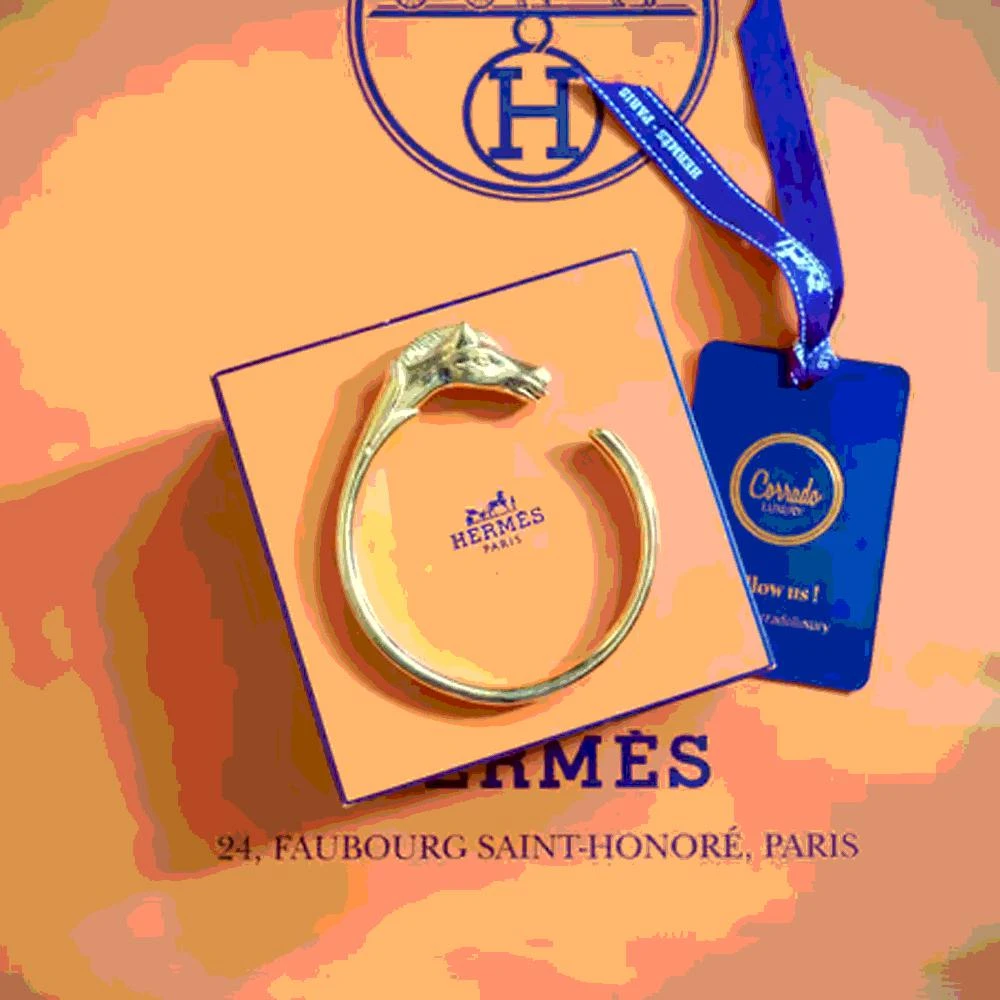 商品[二手商品] Hermes|Hermes Gold Plated Vintage Bracelet,价格¥9640,第4张图片详细描述