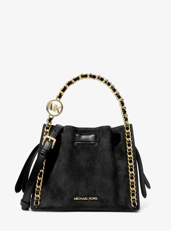 商品Michael Kors|Mina Small Suede Logo Chain Crossbody Bag,价格¥1193,第1张图片