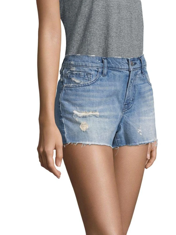 商品J Brand|Low-Rise Medium Wash Released Hem Shorts,价格¥456,第3张图片详细描述
