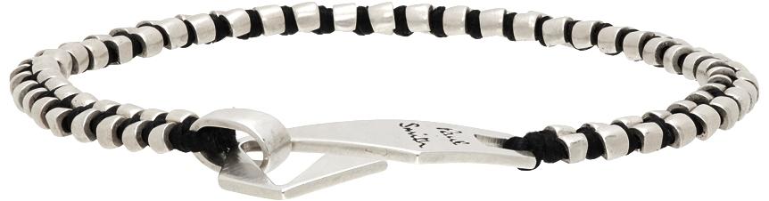 Black & Silver Cotton Bead Bracelet商品第1张图片规格展示