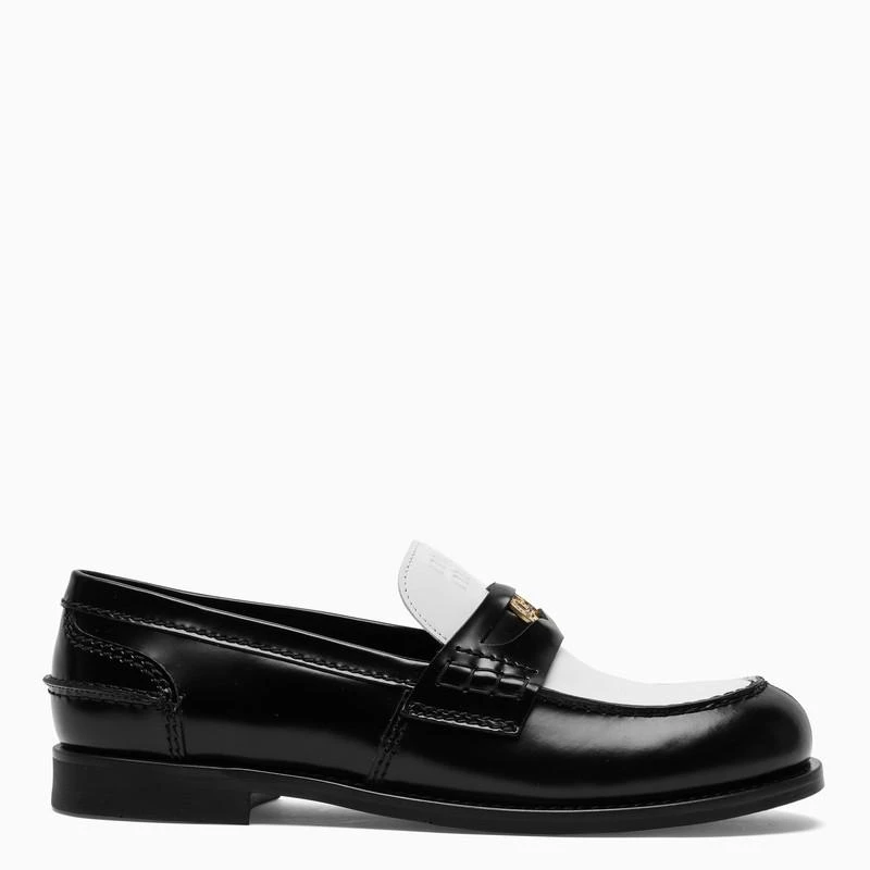 商品Miu Miu|Black/white leather Penny loafers,价格¥6167,第1张图片