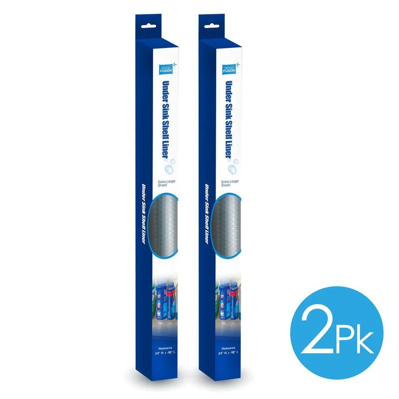 商品Grand Fusion Housewares|48 Inch x 24 Inch Durable Shelf Liner Under Sink Shelf Guard QUANTITY: 2 PACK,价格¥113,第1张图片