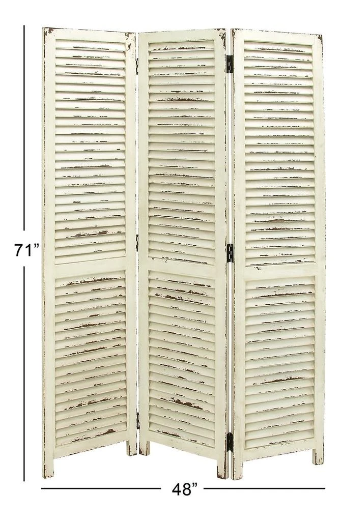 商品SONOMA SAGE HOME|Cream Wood Farmhouse Room Divider Screen with Horizontal Slats,价格¥2398,第2张图片详细描述