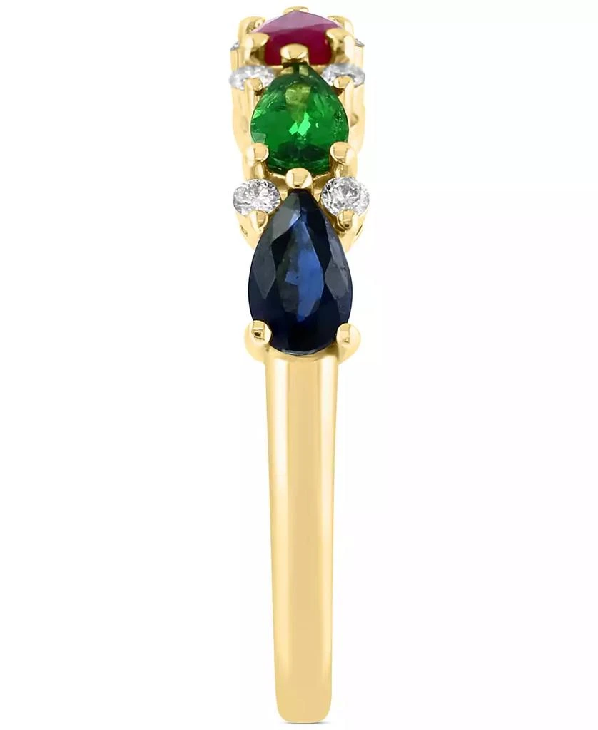 商品Effy|EFFY® Multi-Gemstone (1-3/8 ct. t.w.) & Diamond (1/8 ct. t.w.) Pear Ring in 14k Gold,价格¥4642,第3张图片详细描述