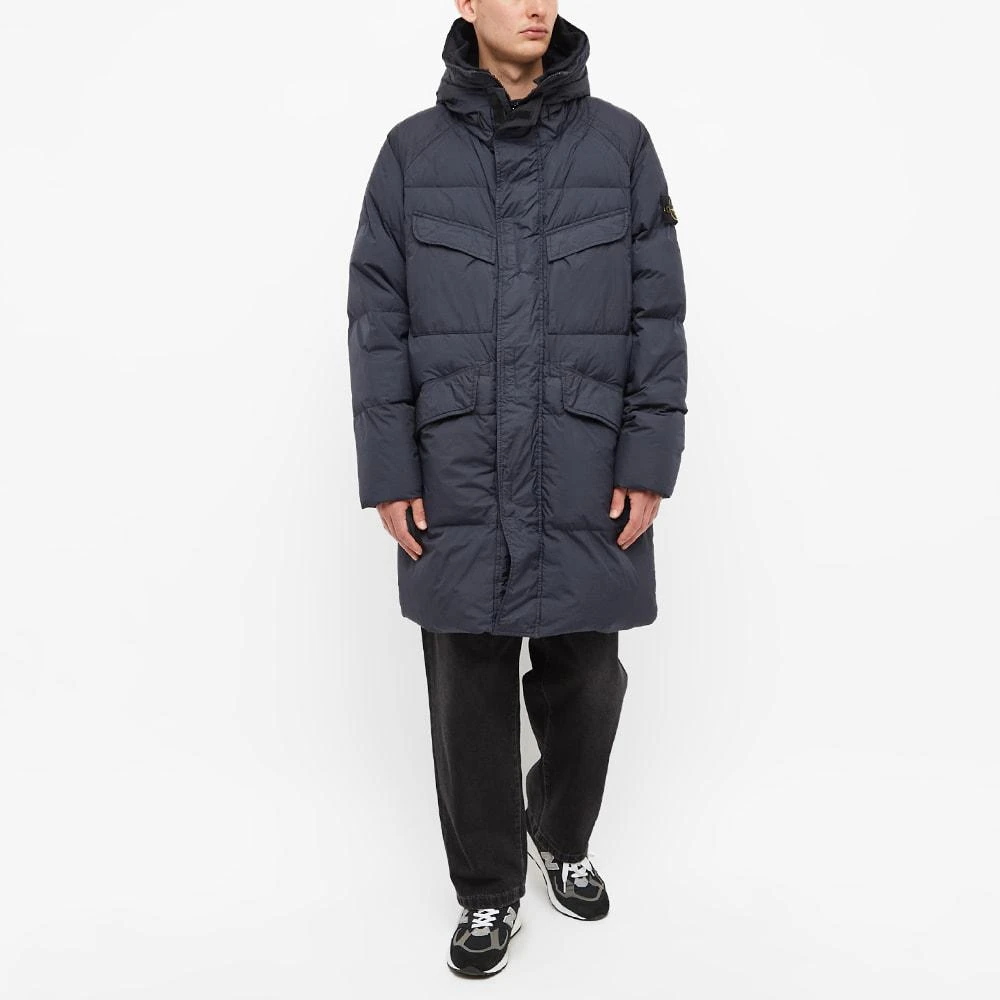 商品Stone Island|Stone Island Crinkle Reps Long Down Coat,价格¥7865,第4张图片详细描述