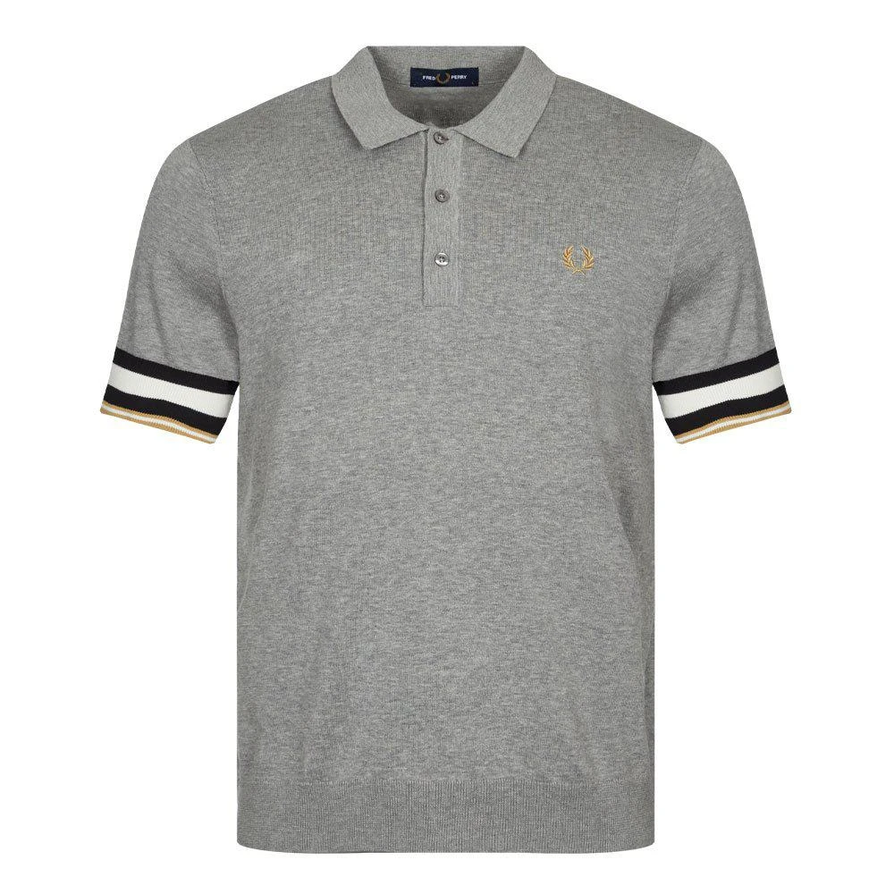 商品Fred Perry|Fred Perry S/S Bold Cuff Knitted Polo - Steel Marl,价格¥524,第1张图片