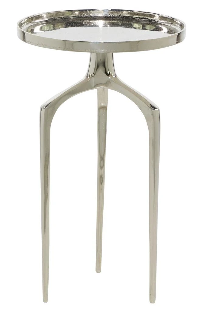 商品VIVIAN LUNE HOME|Silver Aluminum Contemporary Accent Table with 3 Tripod Legs,价格¥743,第1张图片