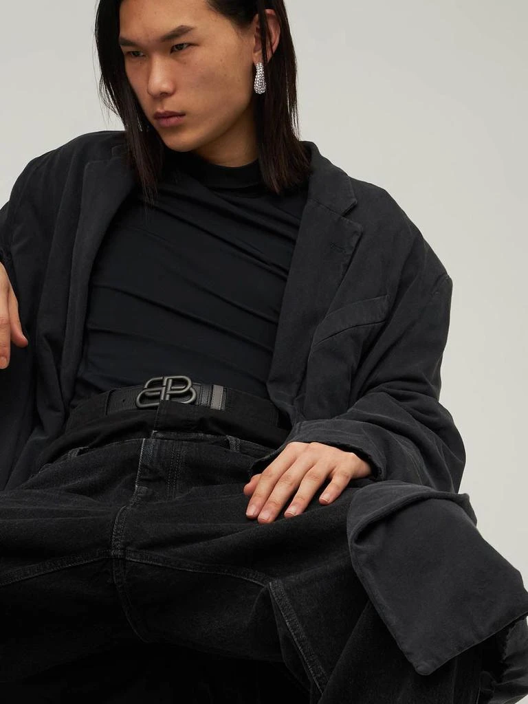 商品Balenciaga|3.5cm Bb Buckle Reversible Leather Belt,价格¥3714,第1张图片