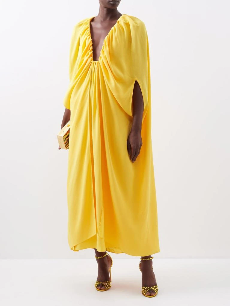 商品Raquel Diniz|Emilia plunge-front draped satin cape dress,价格¥4086,第2张图片详细描述