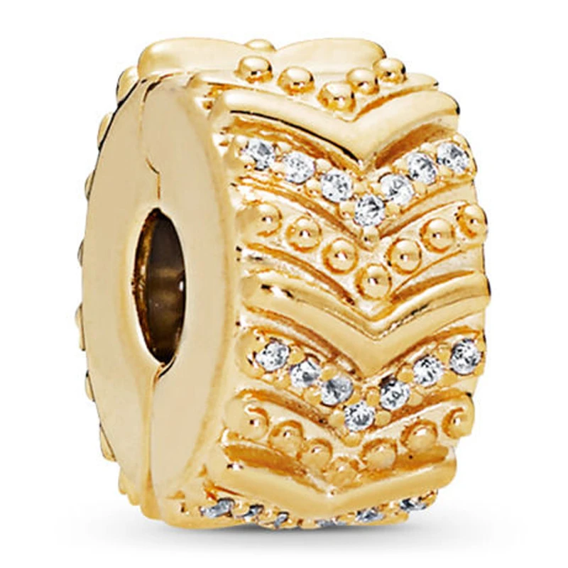 商品[国内直发] PANDORA|PANDORA 金色女士固定夹 767798CZ,价格¥235,第1张图片