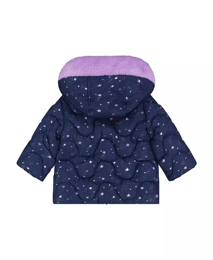 商品S Rothschild & CO|Baby Girls Foil Wave Quilt Puffer with Mittens,价格¥186,第2张图片详细描述