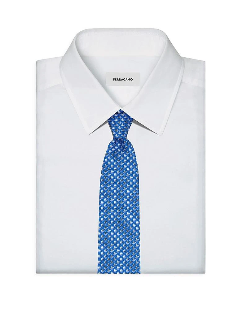 商品Salvatore Ferragamo|Alba Sailboat-Print Silk Tie,价格¥1771,第2张图片详细描述