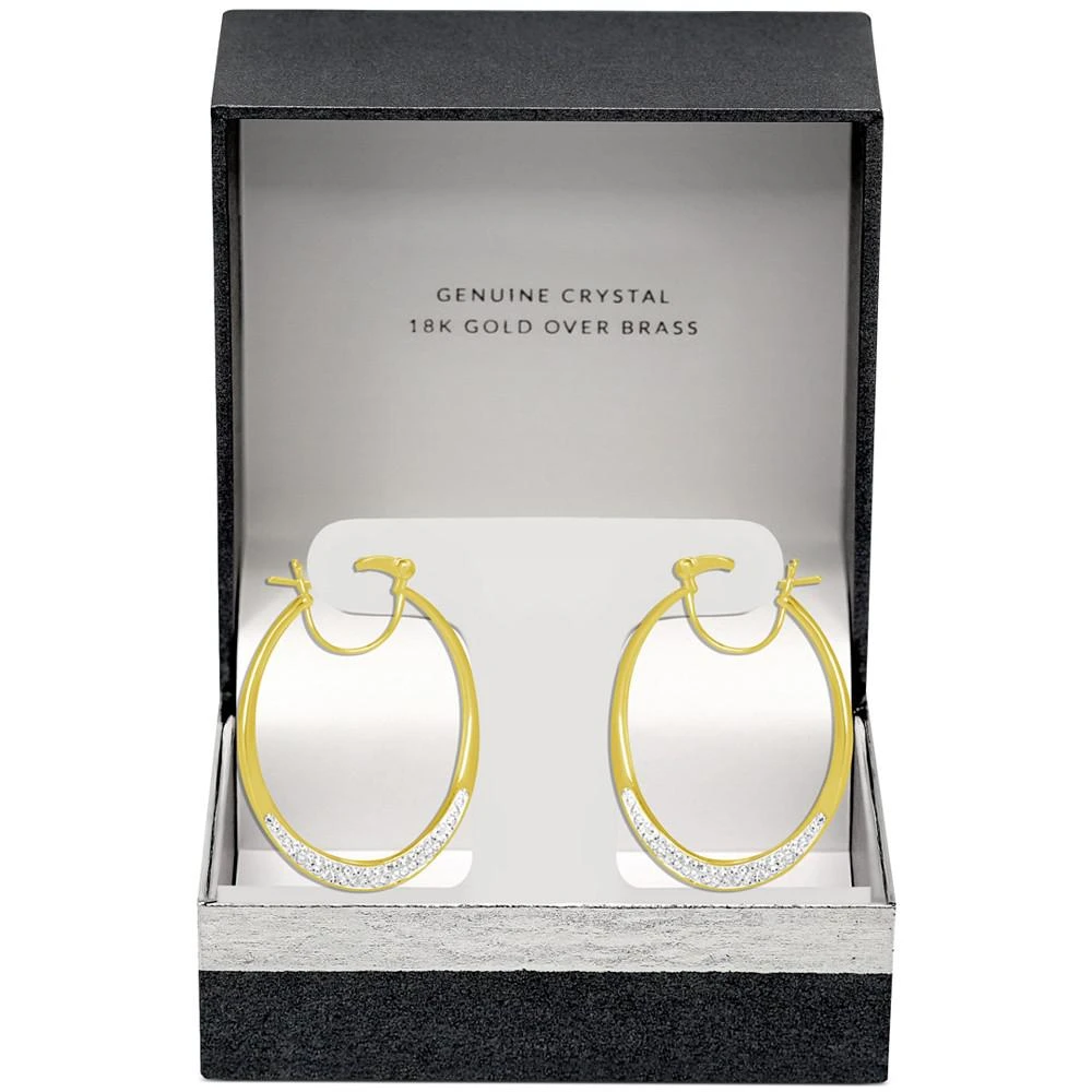 商品Essentials|Crystal Oval Hoop Earrings in Silver-Plate or Gold Plate,价格¥209,第3张图片详细描述