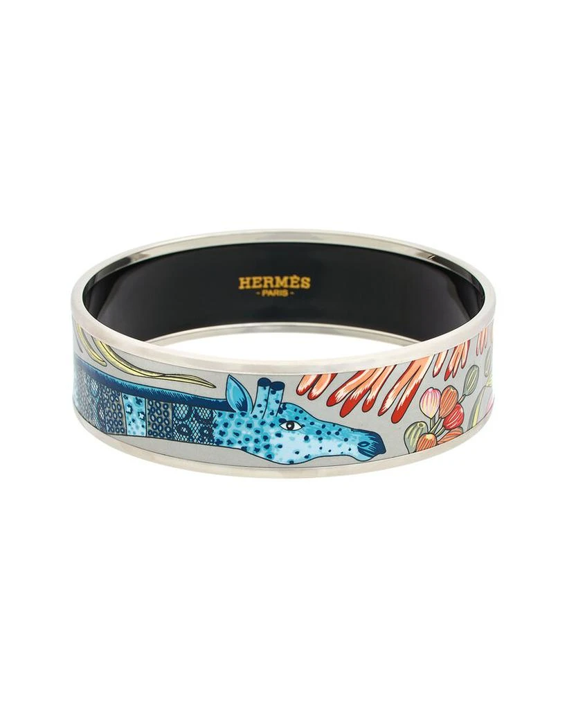 商品[二手商品] Hermes|Hermes Palladium Plated Giraffe Romantique Enamel Bangle (Authentic Pre-Owned),价格¥3964,第1张图片