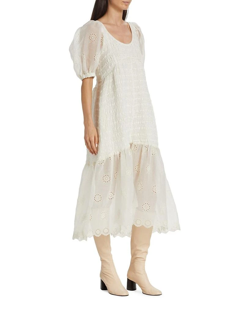 商品Sea|Blaine Eyelet Puff Sleeve Smocked Dress,价格¥1746,第4张图片详细描述