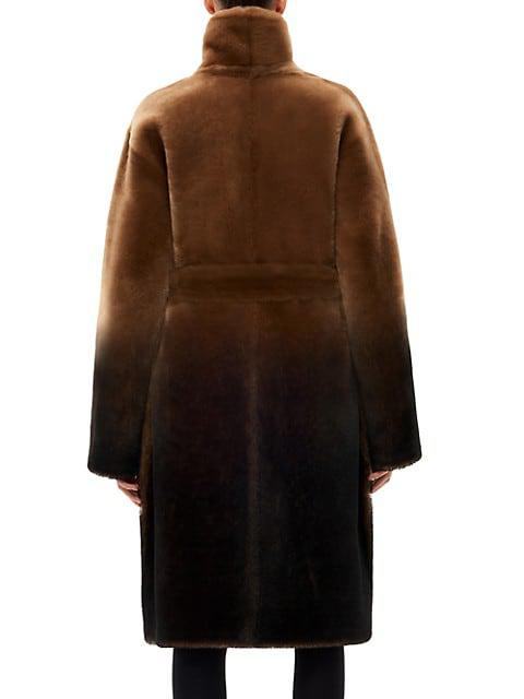 Long Belted Shearling Coat商品第4张图片规格展示
