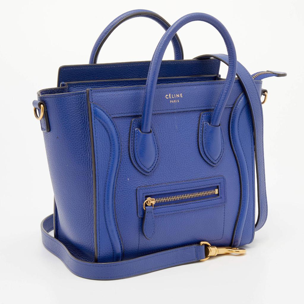 Celine Blue Leather Nano Luggage Tote商品第3张图片规格展示