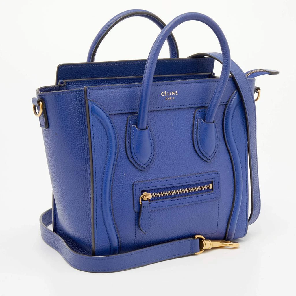 商品[二手商品] Celine|Celine Blue Leather Nano Luggage Tote,价格¥5715,第3张图片详细描述