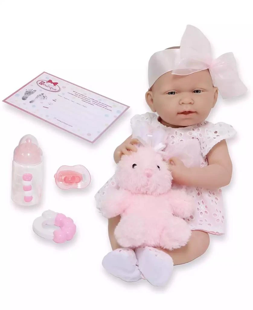 商品JC TOYS|La Newborn 15" Real Girl Baby Doll White Eyelet Dress,价格¥463,第1张图片