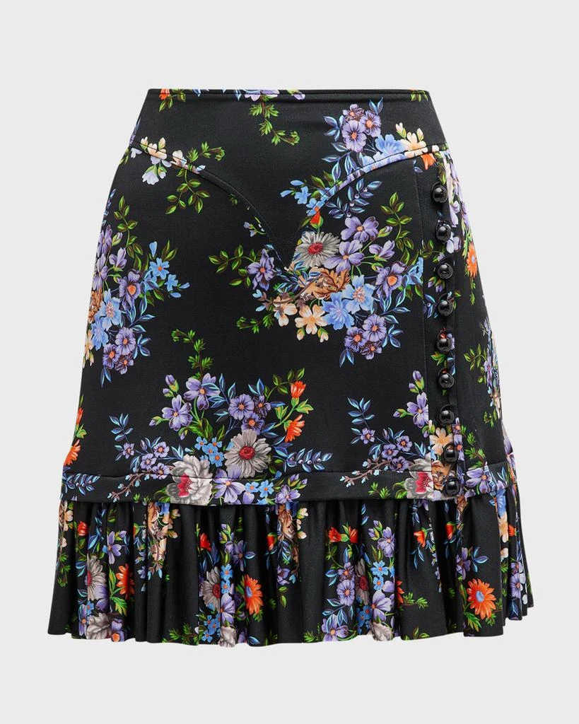 商品Paco Rabanne|Floral-Print Yoked Button-Front Mini Skirt,价格¥2523,第2张图片详细描述