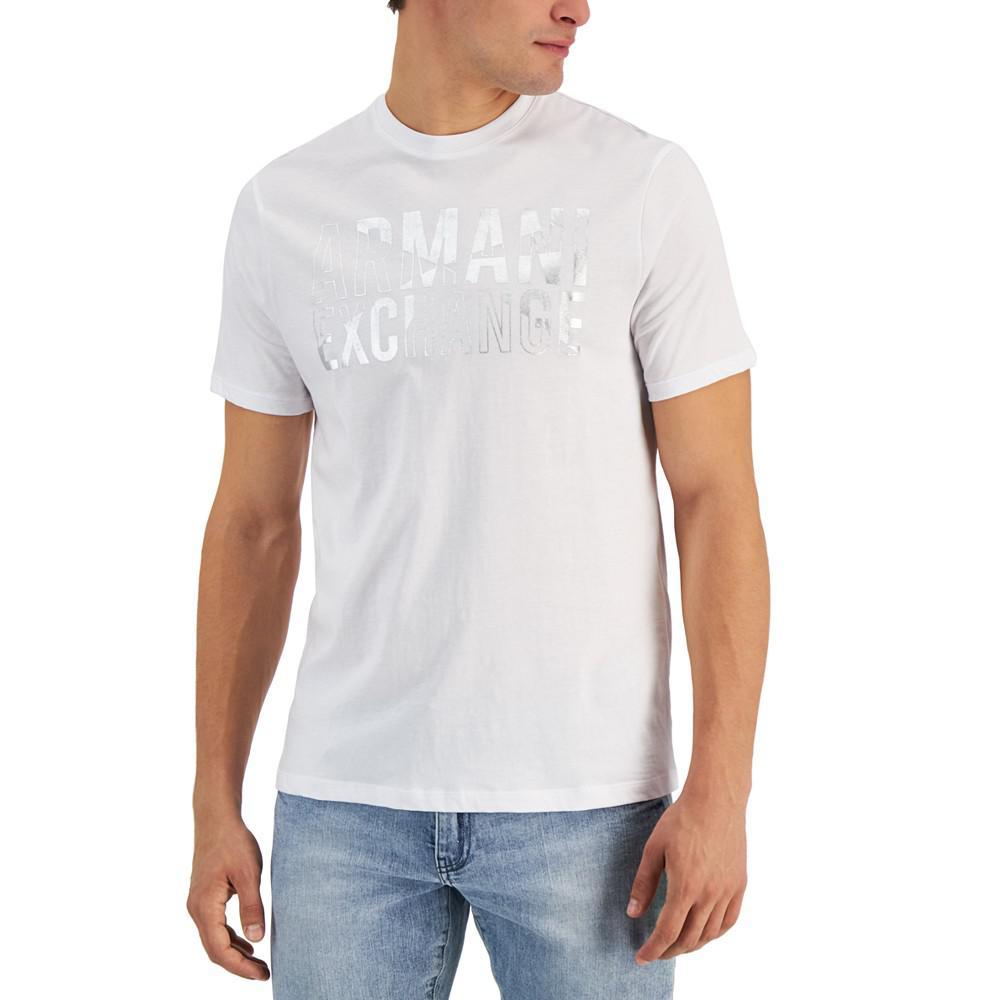 商品Armani Exchange|Men's Outlined Foil Logo T-Shirt,价格¥266,第1张图片