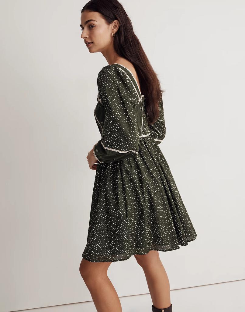 商品Madewell|Floral Mix Square-Neck Mini Dress,价格¥698,第4张图片详细描述