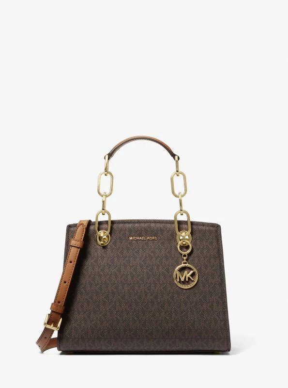 商品Michael Kors|Cynthia Small Signature Logo Satchel,价格¥896,第1张图片