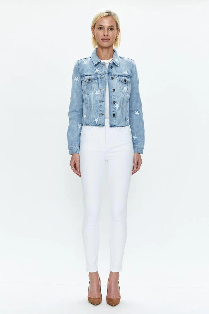 商品Pistola Denim|Brando Star Embroidery Denim Jacket - Zodiac,价格¥615,第2张图片详细描述