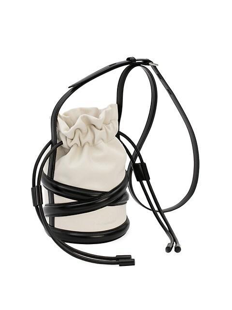 商品Alexander McQueen|Strappy Leather Mini Bucket Bag,价格¥13096,第6张图片详细描述