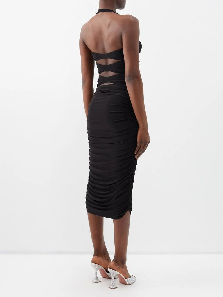 商品Norma Kamali|Peekaboo Mio halterneck stretch-jersey gown,价格¥855,第5张图片详细描述