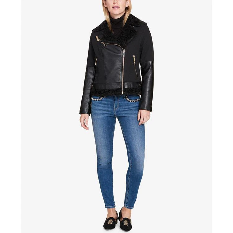 商品Tommy Hilfiger|Faux-Fur-Trim Moto Jacket, Created for Macy's,价格¥430,第5张图片详细描述