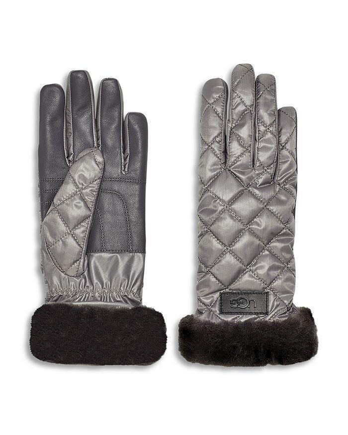 商品UGG|UGG® Quilted Shearling Cuff Tech Gloves,价格¥553,第4张图片详细描述