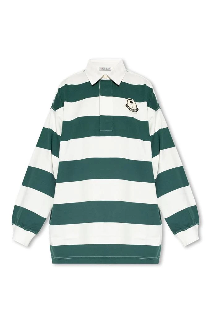 商品Moncler|Moncler X Palm Angels Striped Long Sleeved Polo Shirt,价格¥2742,第1张图片
