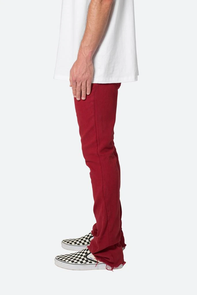 商品MNML|Twill Slim Stacked Pants - Burgundy,价格¥502,第3张图片详细描述