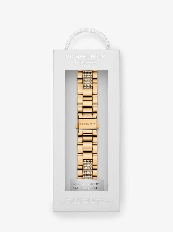 商品Michael Kors|Pavé Gold-Tone Strap For Apple Watch®,价格¥1042,第3张图片详细描述