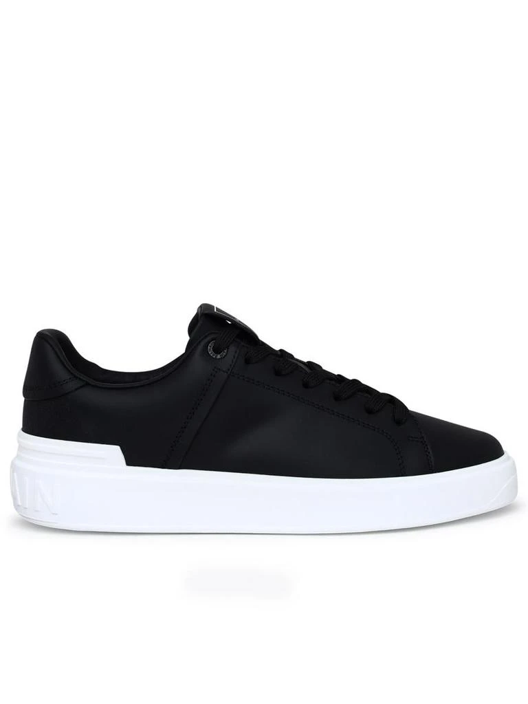 商品Balmain|BLACK LEATHER B-COURT SNEAKERS,价格¥2211,第1张图片