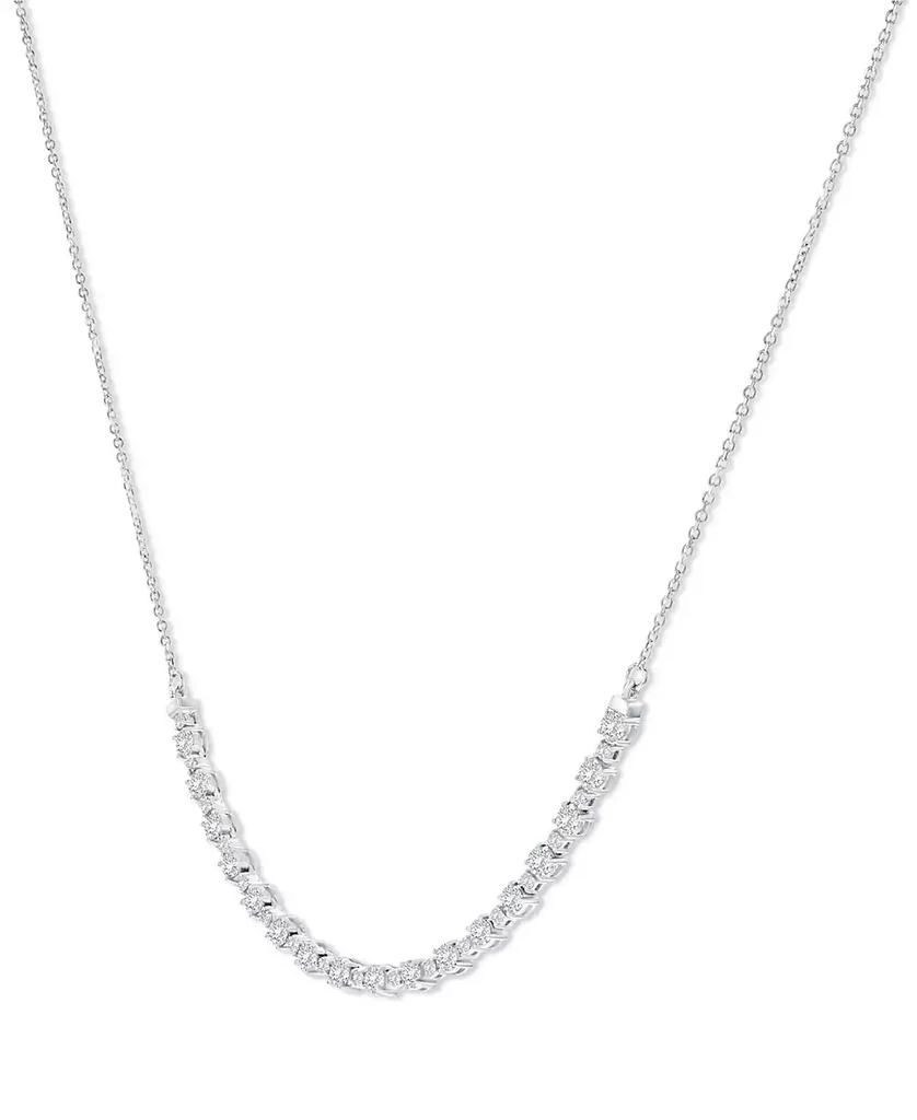 商品Macy's|Diamond Curved Bar Collar Necklace (1-1/2 ct. t.w.) in 14k White or Yellow Gold, 16" + 2" extender,价格¥19439,第3张图片详细描述