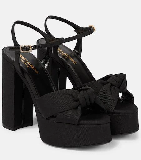 商品Yves Saint Laurent|Bianca 125 罗缎防水台凉鞋,价格¥9312,第1张图片