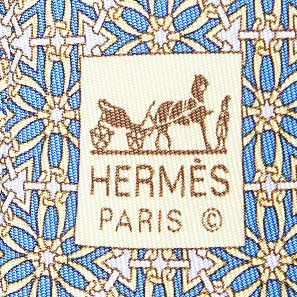 商品[二手商品] Hermes|Hermes Blue Floral Printed Silk Tie,价格¥1145,第4张图片详细描述