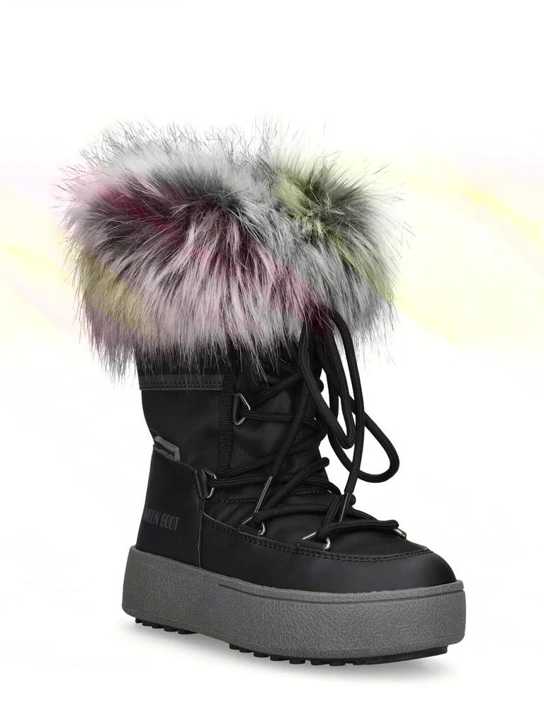 商品Moon Boot|Nylon Ankle Snow Boots W/ Faux Fur,价格¥1403,第1张图片