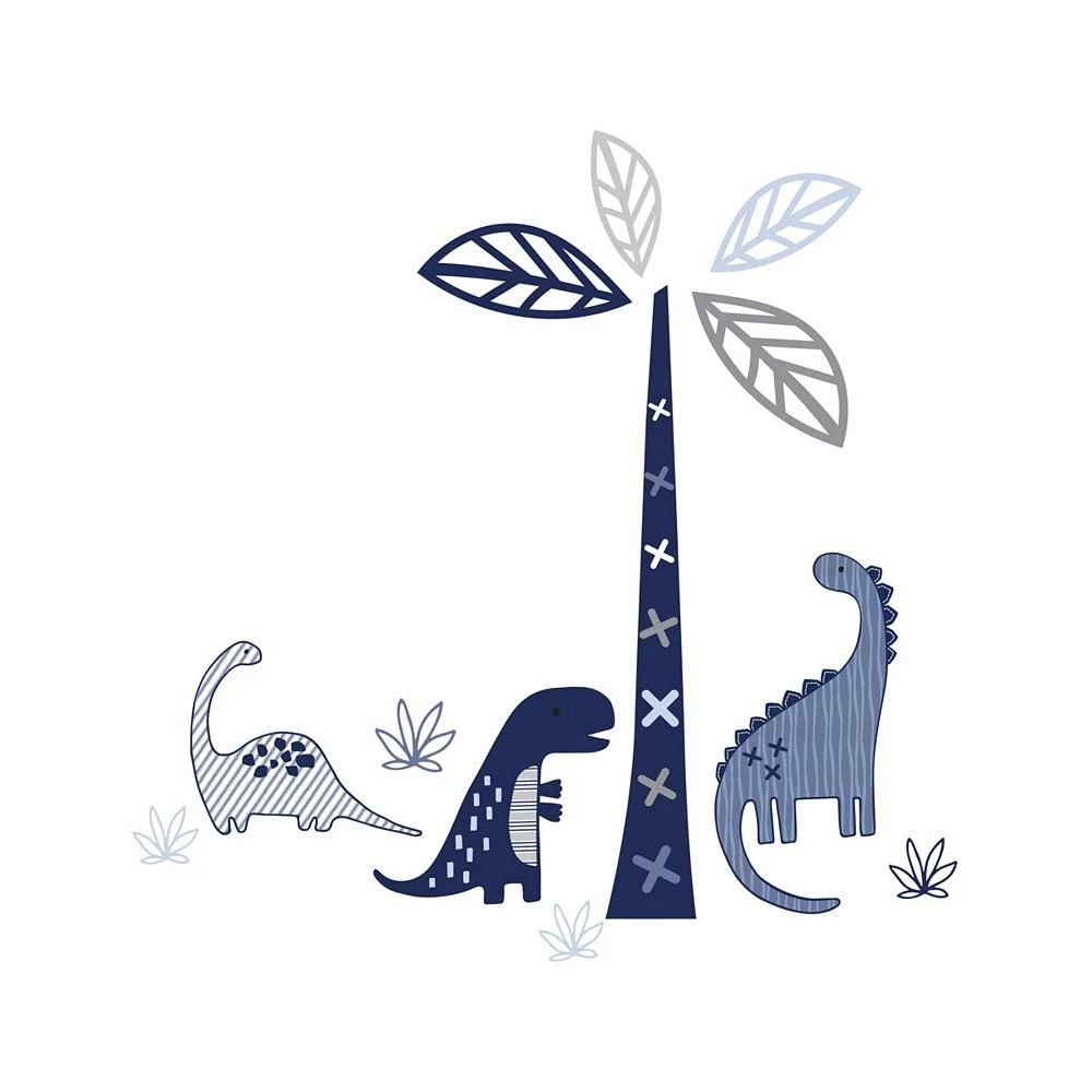 商品Lambs & Ivy|Baby Dino Nursery Blue/Gray Dinosaur and Tree Wall Decals/Stickers,价格¥142,第1张图片