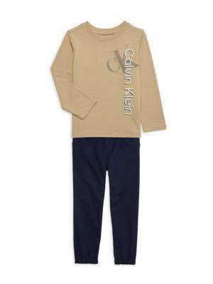 商品Calvin Klein|Little Boy’s 2-Piece Logo Tee & Pants Set,价格¥221,第1张图片