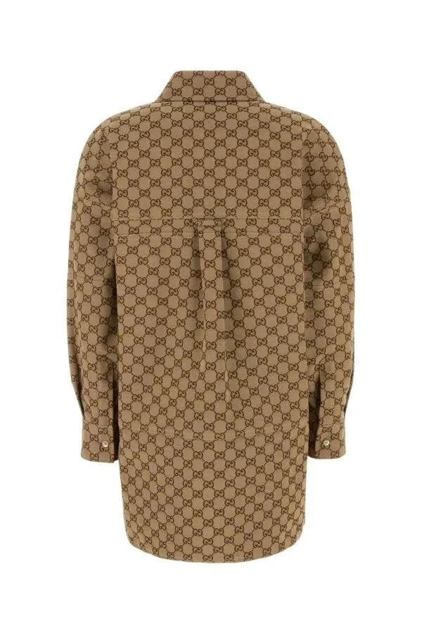 商品Gucci|GG Supreme fabric shirt,价格¥11790,第2张图片详细描述